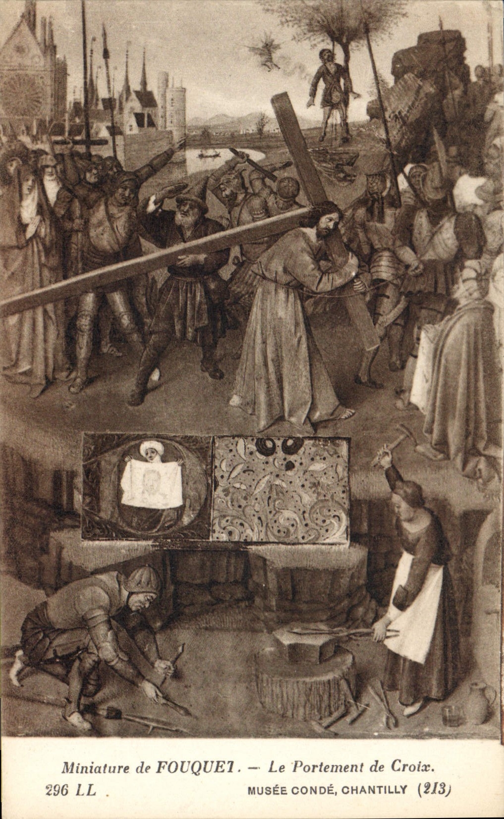 CPA Miniature de Fouquet Le Portement de Croix 