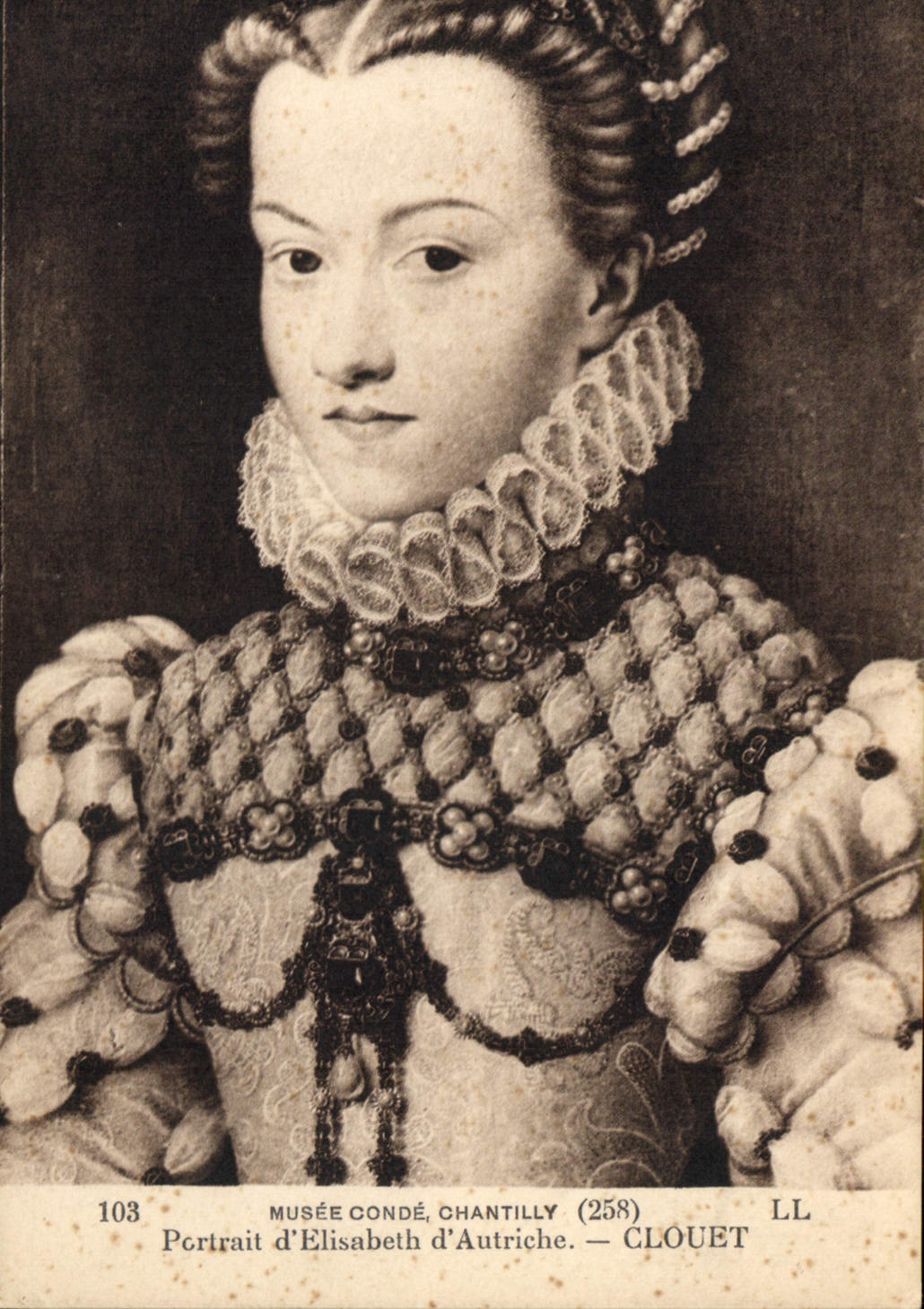CPA Musee Conde Chantilly Portrait d'Elisabeth d'Autriche Clouet