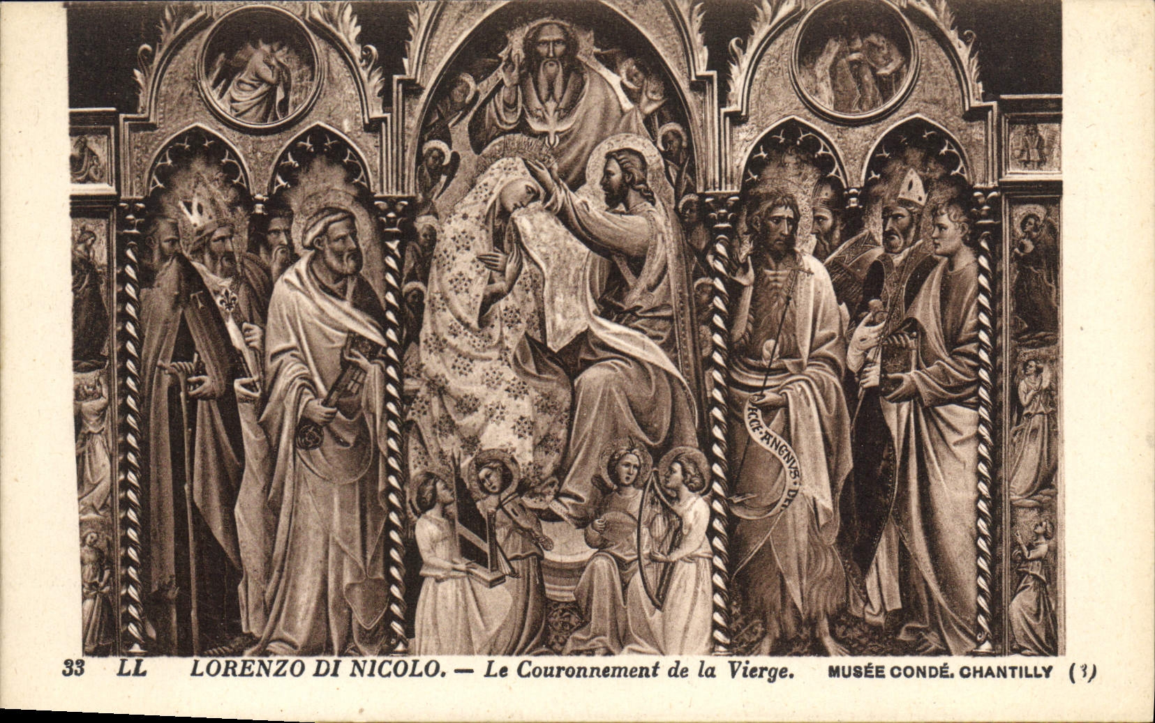 CPA Lorenzo di Nicolo le Couronnement de la Vierge Musee Conde Chantilly 