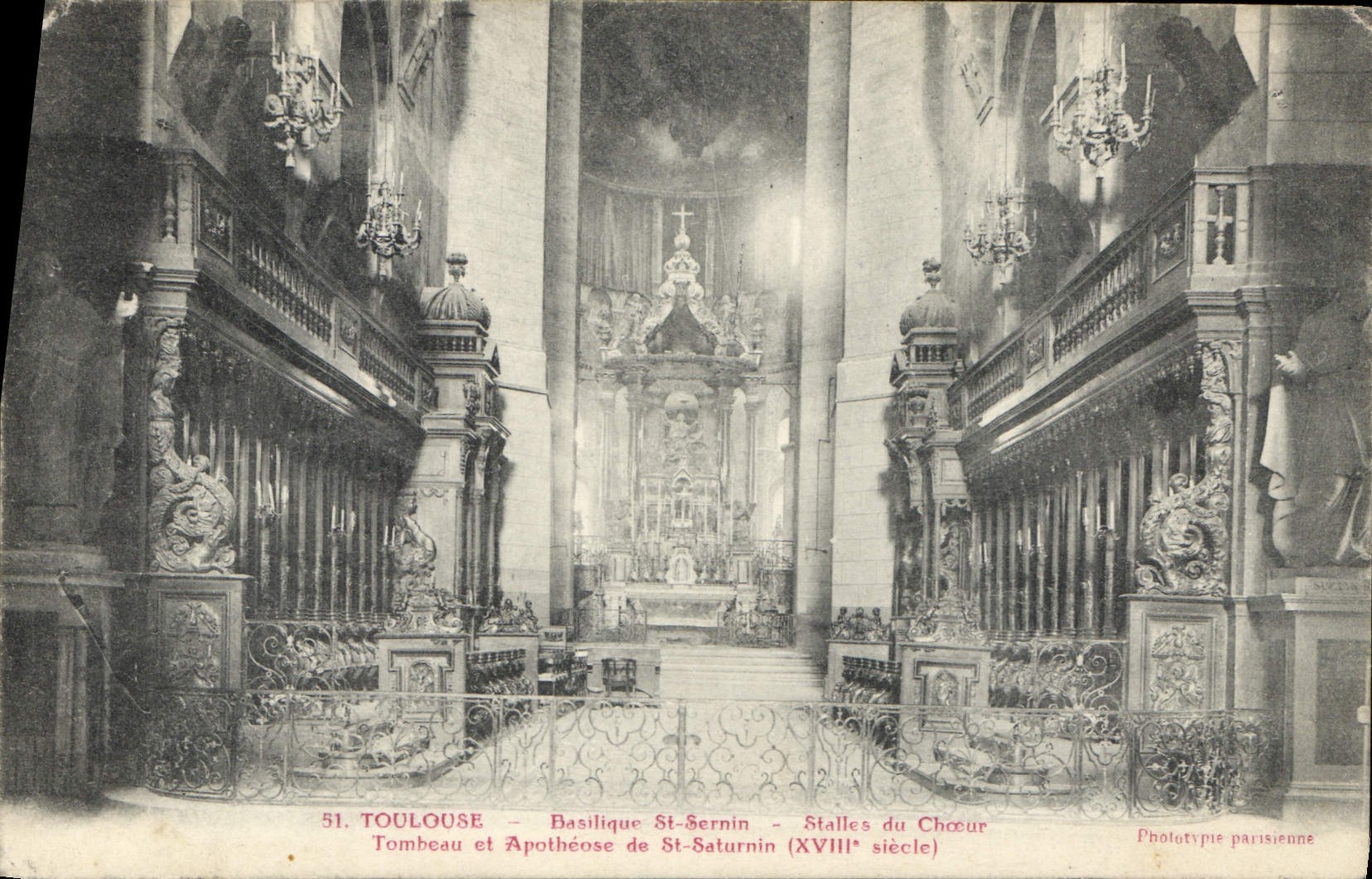 CPA Toulouse Basilique St Sernin Stalles du Choeur Tombeau et Apotheose de St Saturnin 