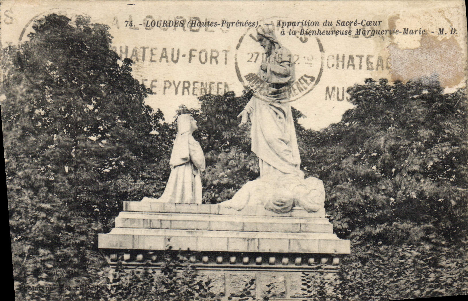 CPA Lourdes Hautes Pyrenees Apparition du Sacre Coeur 