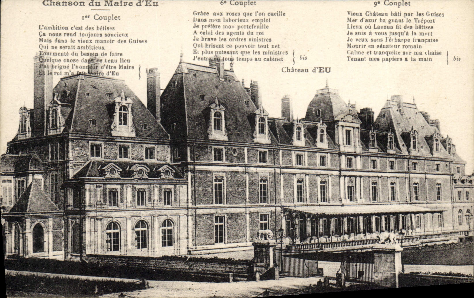 CPA Chanson du Maire d'Eu 