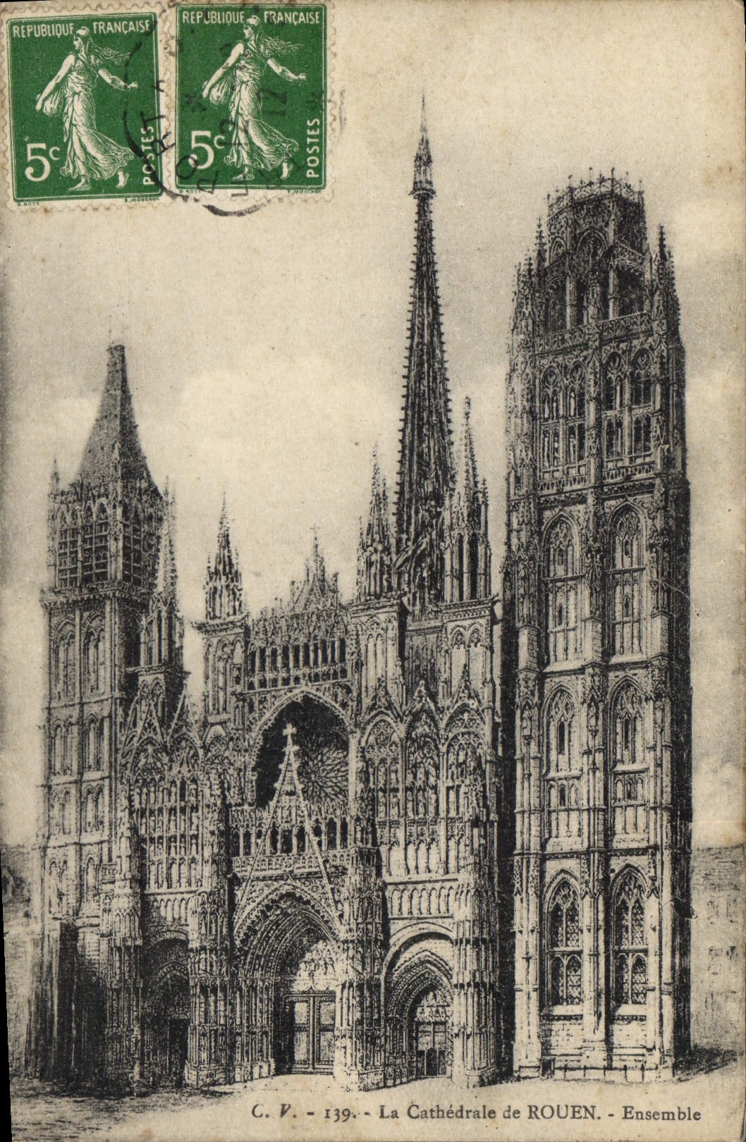 CPA La Cathedrale de Rouen Ensemble 