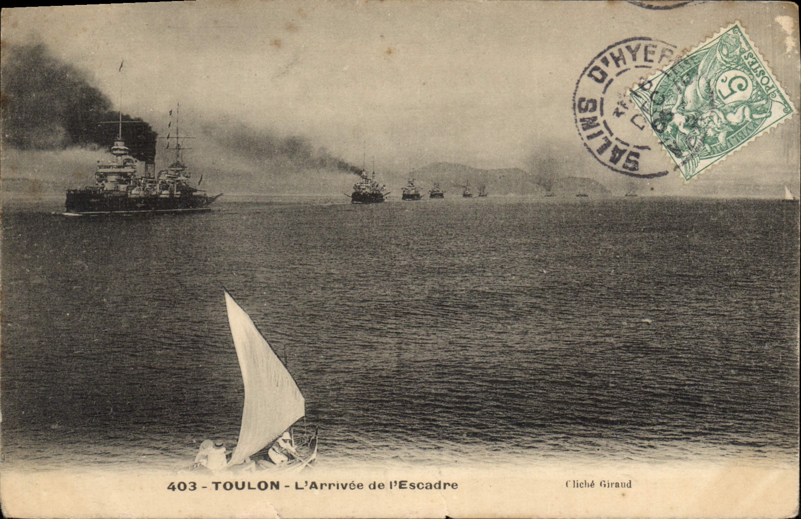 CPA Toulon L'Arrivee de l'Escadre Bateaux