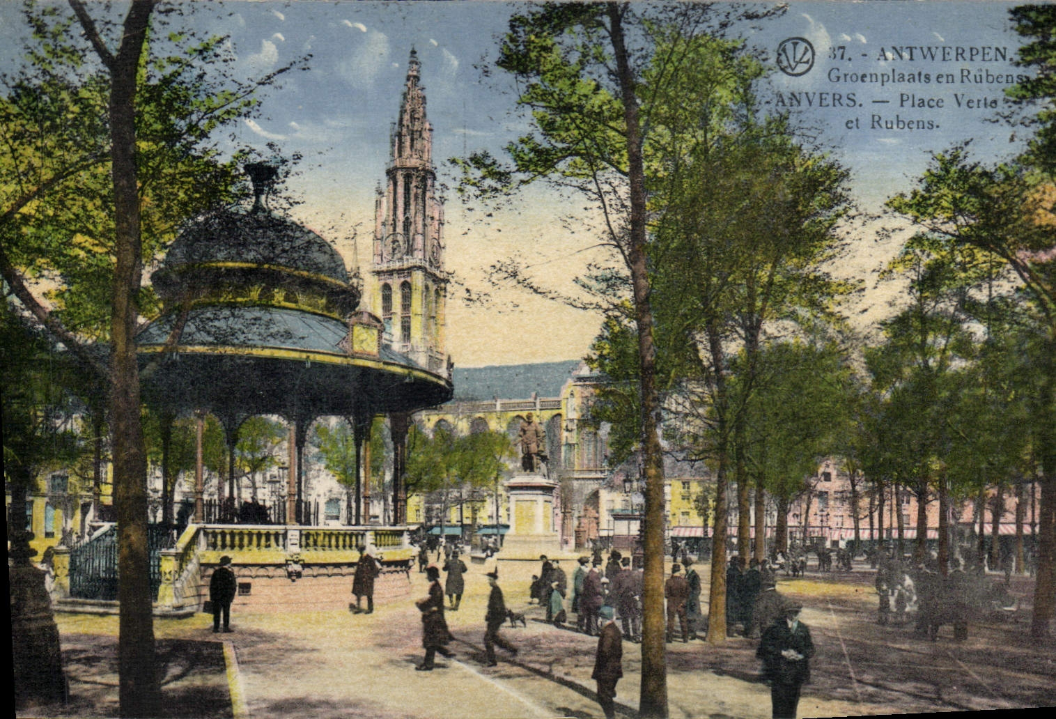 CPA Anvers Place Verte et Rubens 