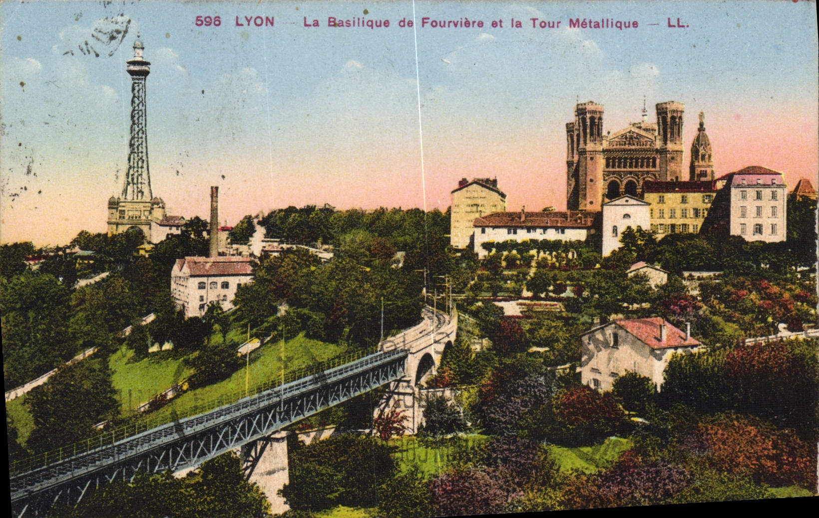 CPA Lyon La Basilique de Fourviere et la Tout Metallique