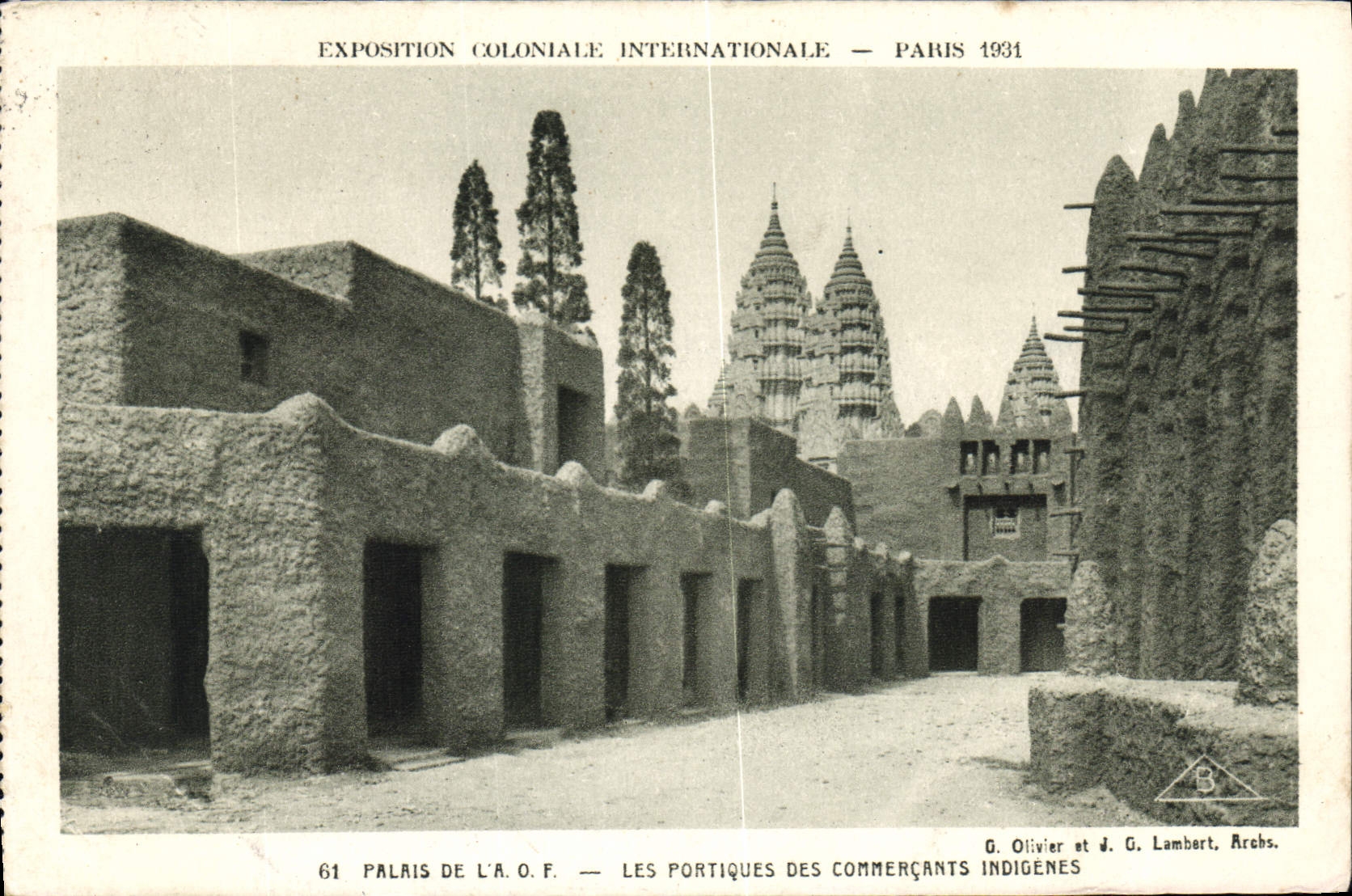 CPA Exposition Coloniale Internationale Paris 1931 Palais de l'AOF Les portiques des commercants ind