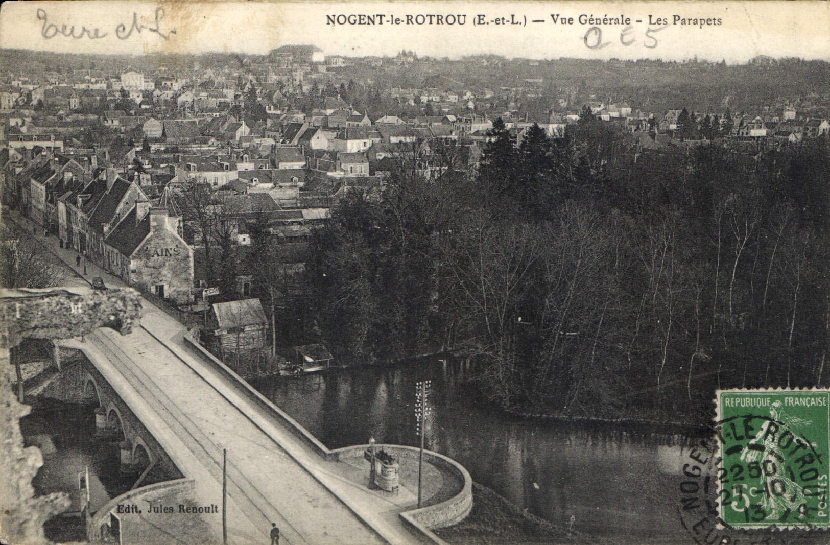 CPA Nogent le Rotrou E et L Vue Generale Les Parapets