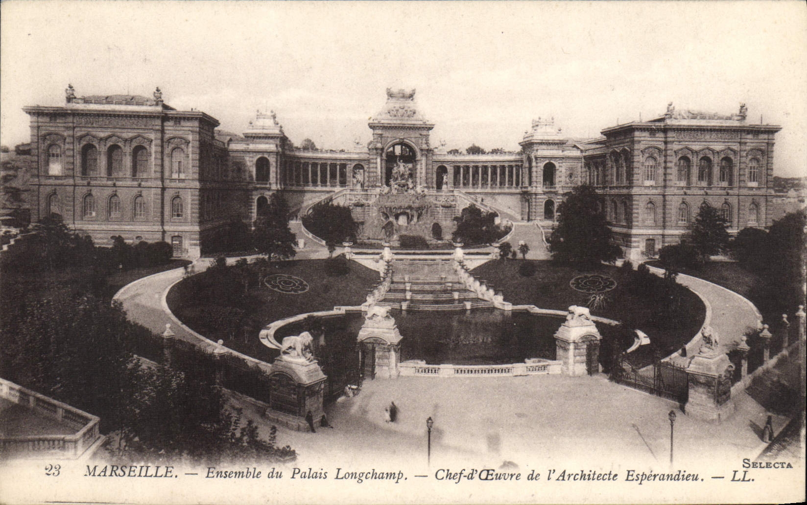 CPA Marseille Ensemble du Palais Longchamp 