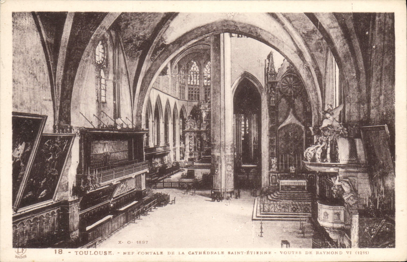 CPA Toulouse Nef Contale de la Cathedrale Saint Etienne Voutes de Raymond