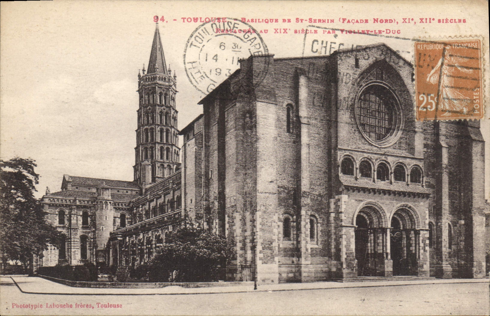 CPA Toulouse Basilique de St Sernin Facade Nord