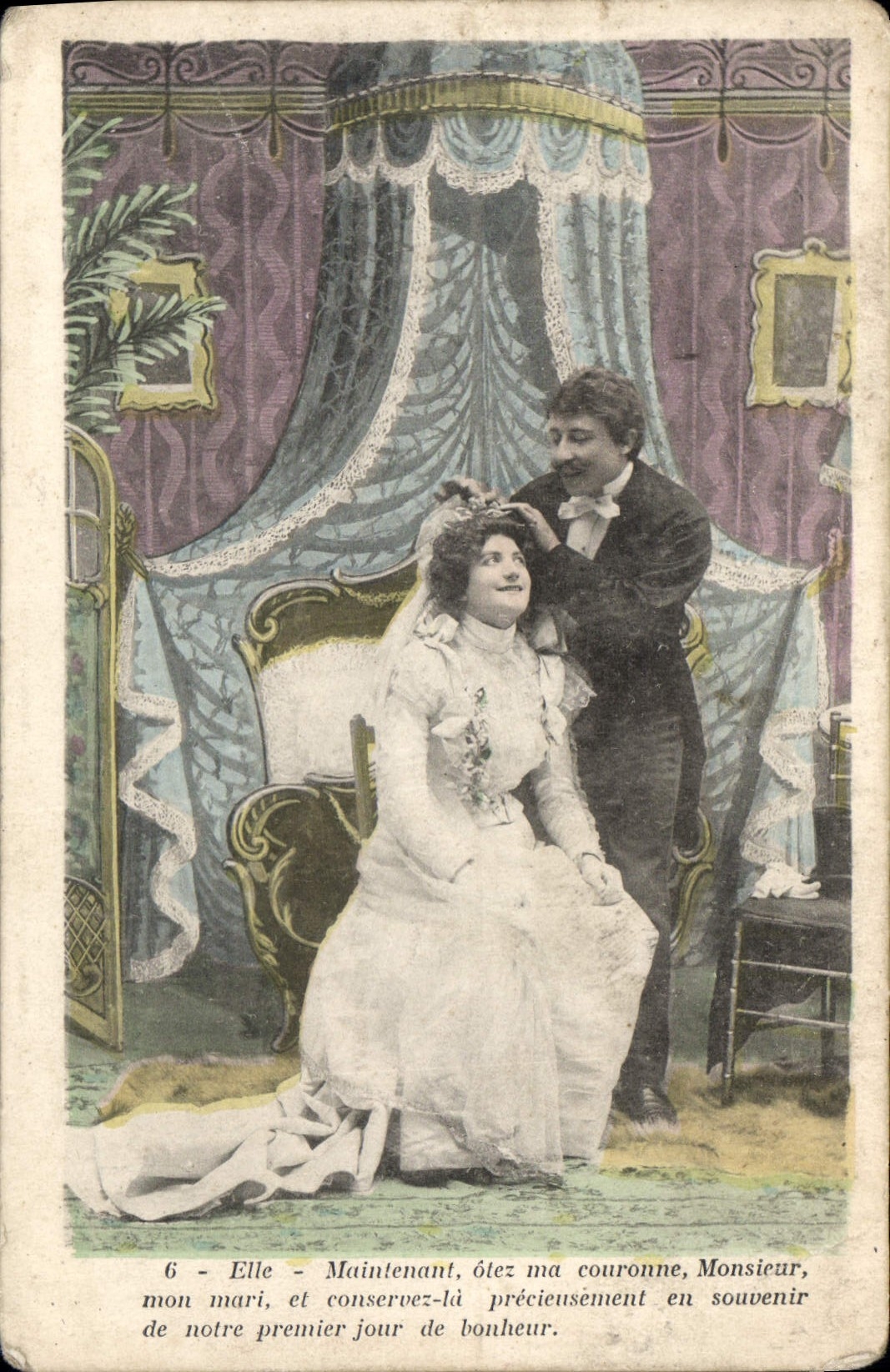CPA Elle Maintenant otez ma couronne Monsieur mon mari et conserve la preciensement en souvenir de n