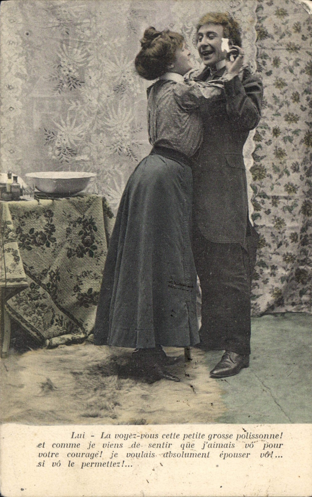 CPA Lui La Voyez pous cette petile grosse polissonne Femme