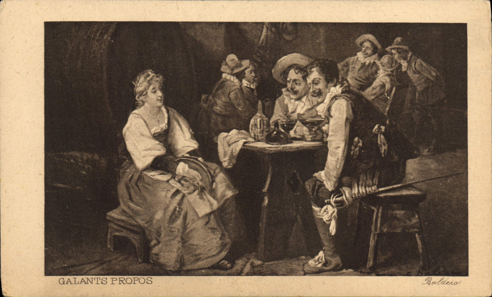 CPA Galants Propos Femme Mousquetaires