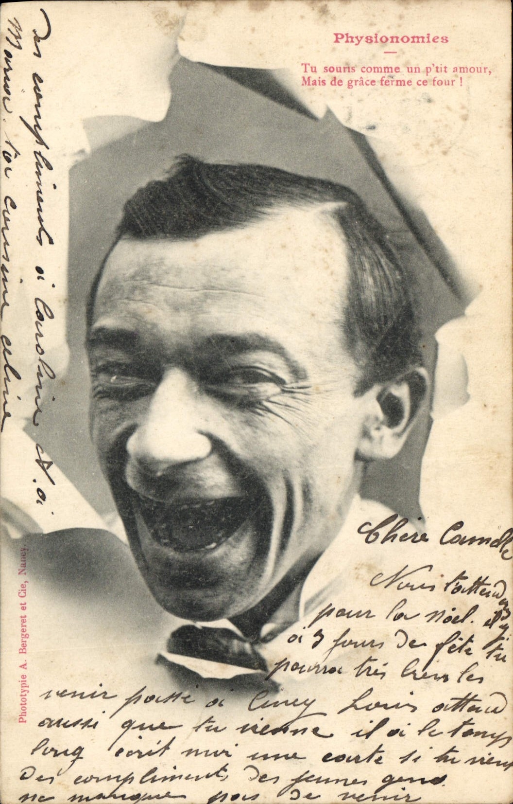 CPA Physionomics Tu sourts comme un ptit amour Homme