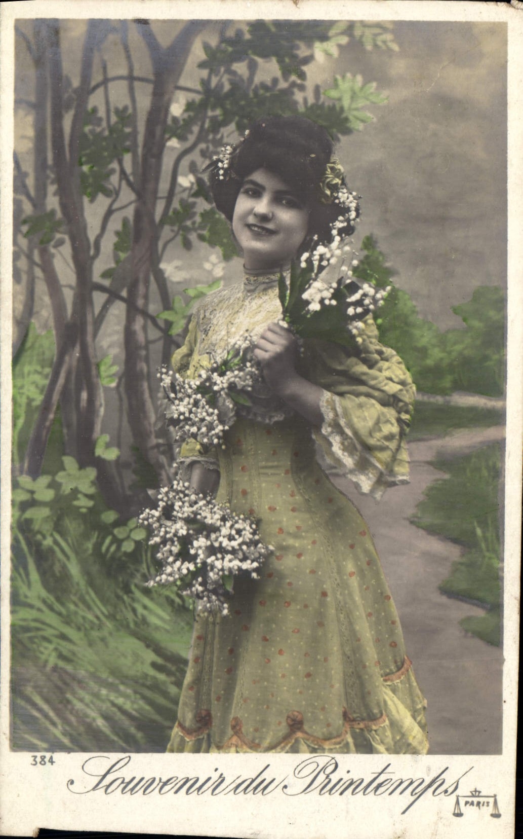 CPA Souvenir du Printemps Femme