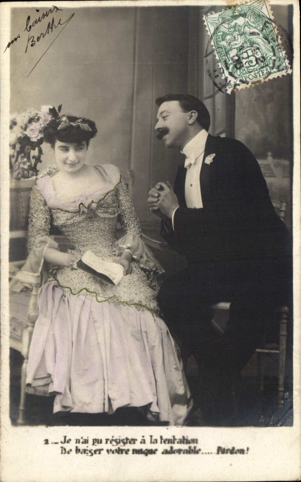 CPA Je n'ai pu resister a la tentation Femme