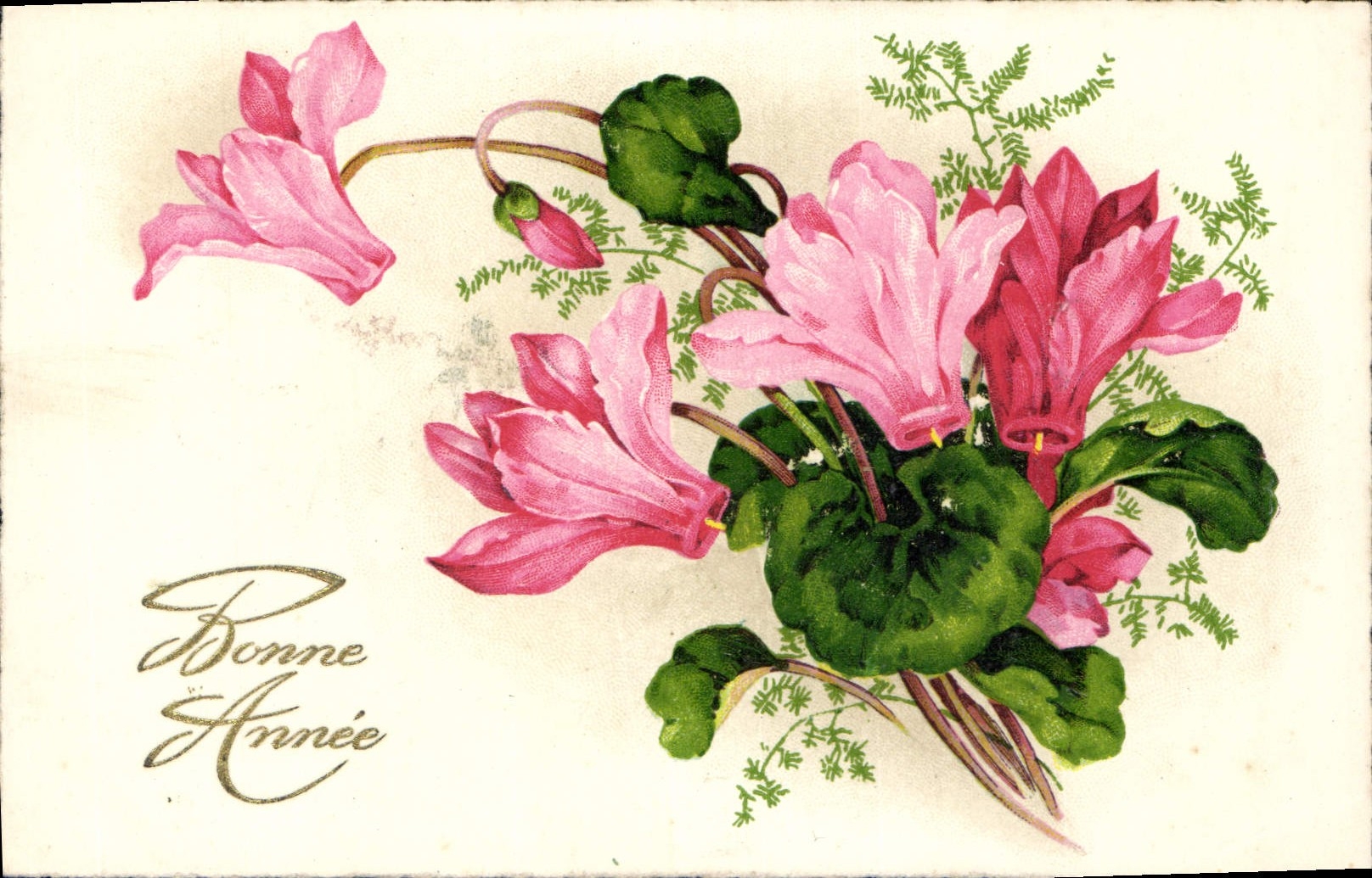 CPA Bonne Annee Fleurs