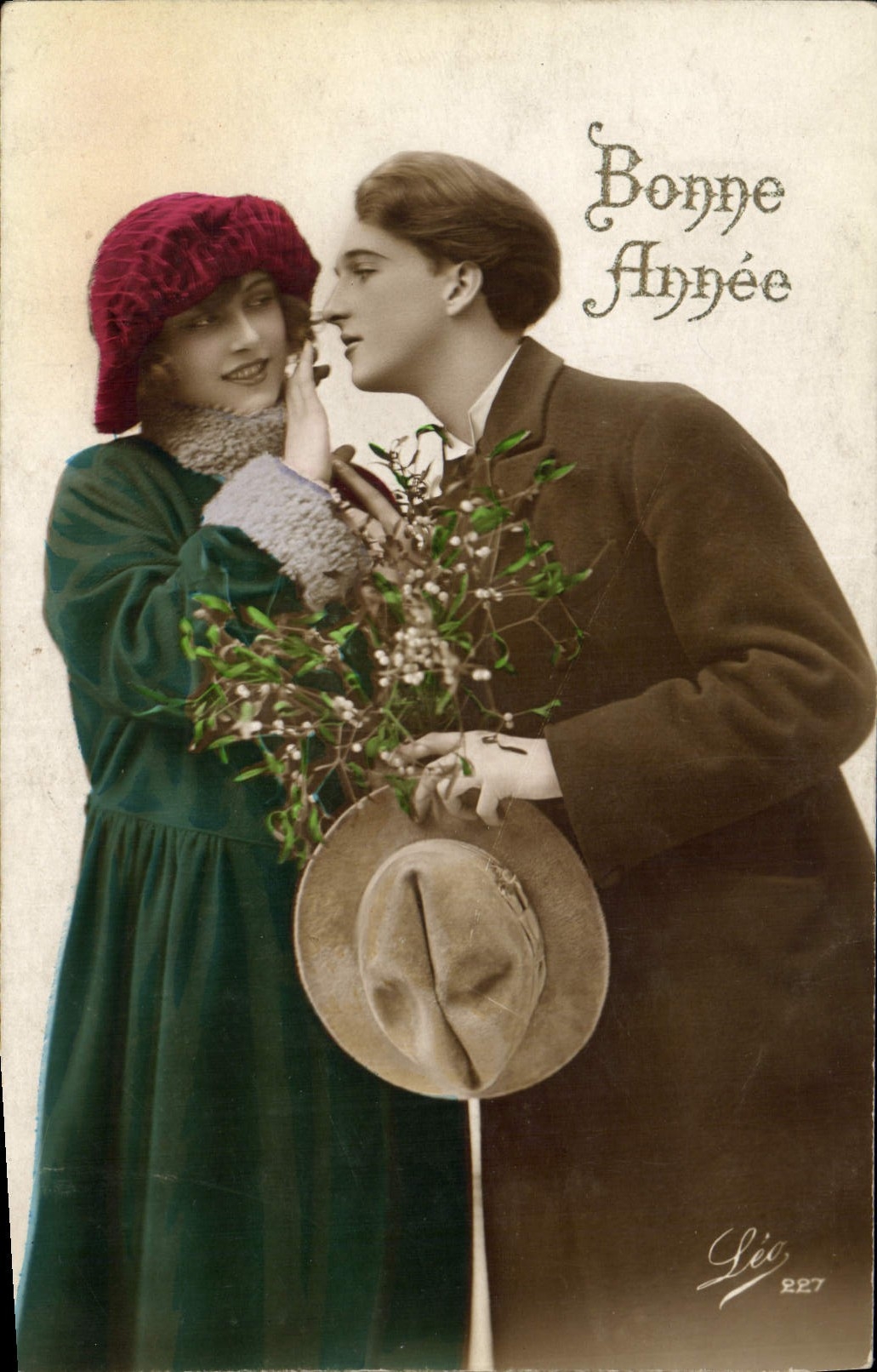 CPA Bonne Annee Femme