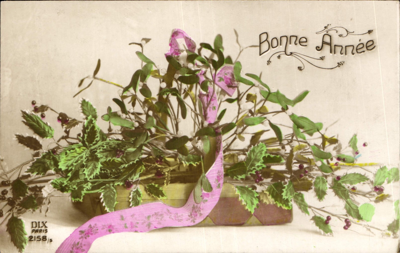 CPA Bonne Annee Fleurs