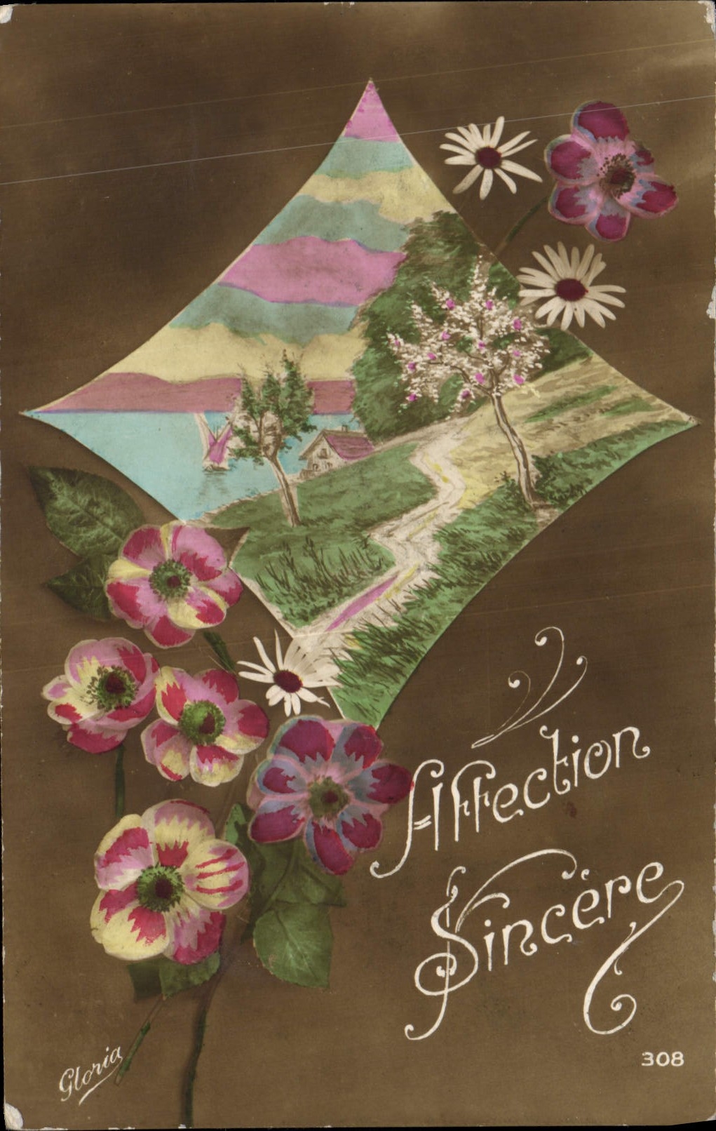 CPA Affection Sincere Fleurs