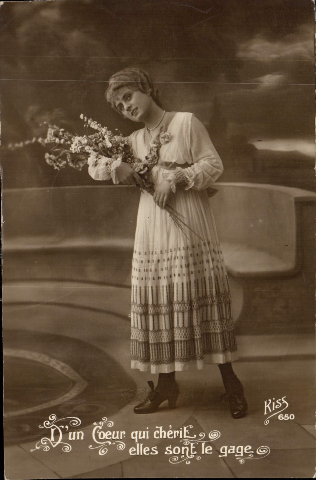 CPA D'un Coeur qui cherif elles sonE le gage Femme
