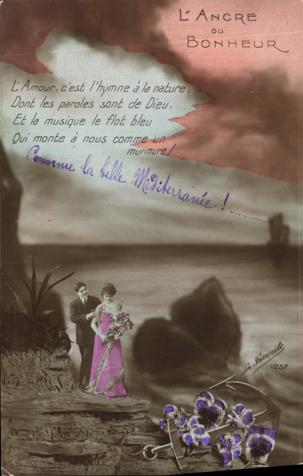 CPA L'Ancre ou Bonheur Femme