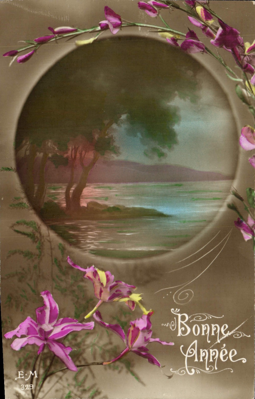 CPA Bonne Annee Fleurs