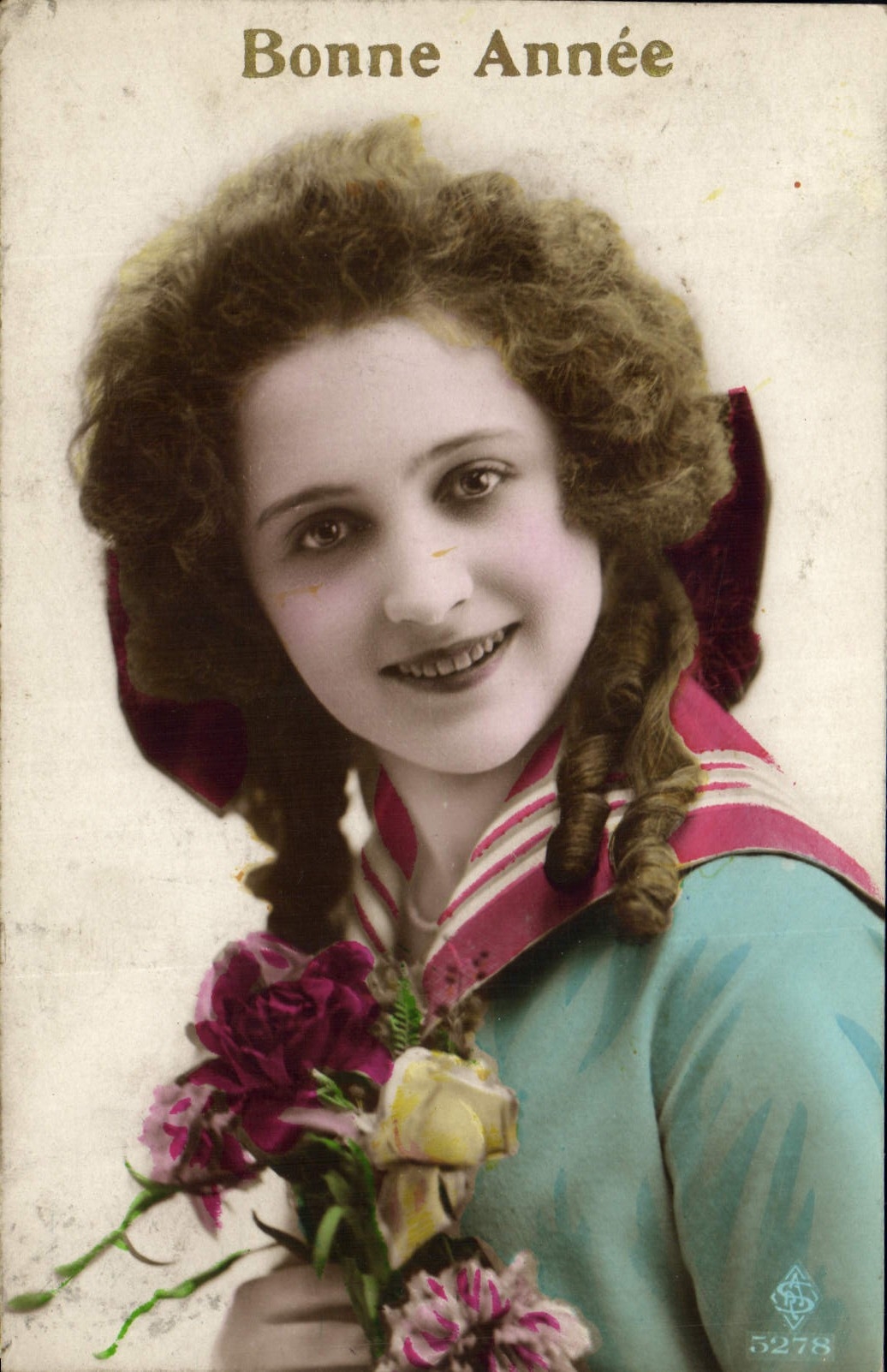 CPA Bonne Annee Femme