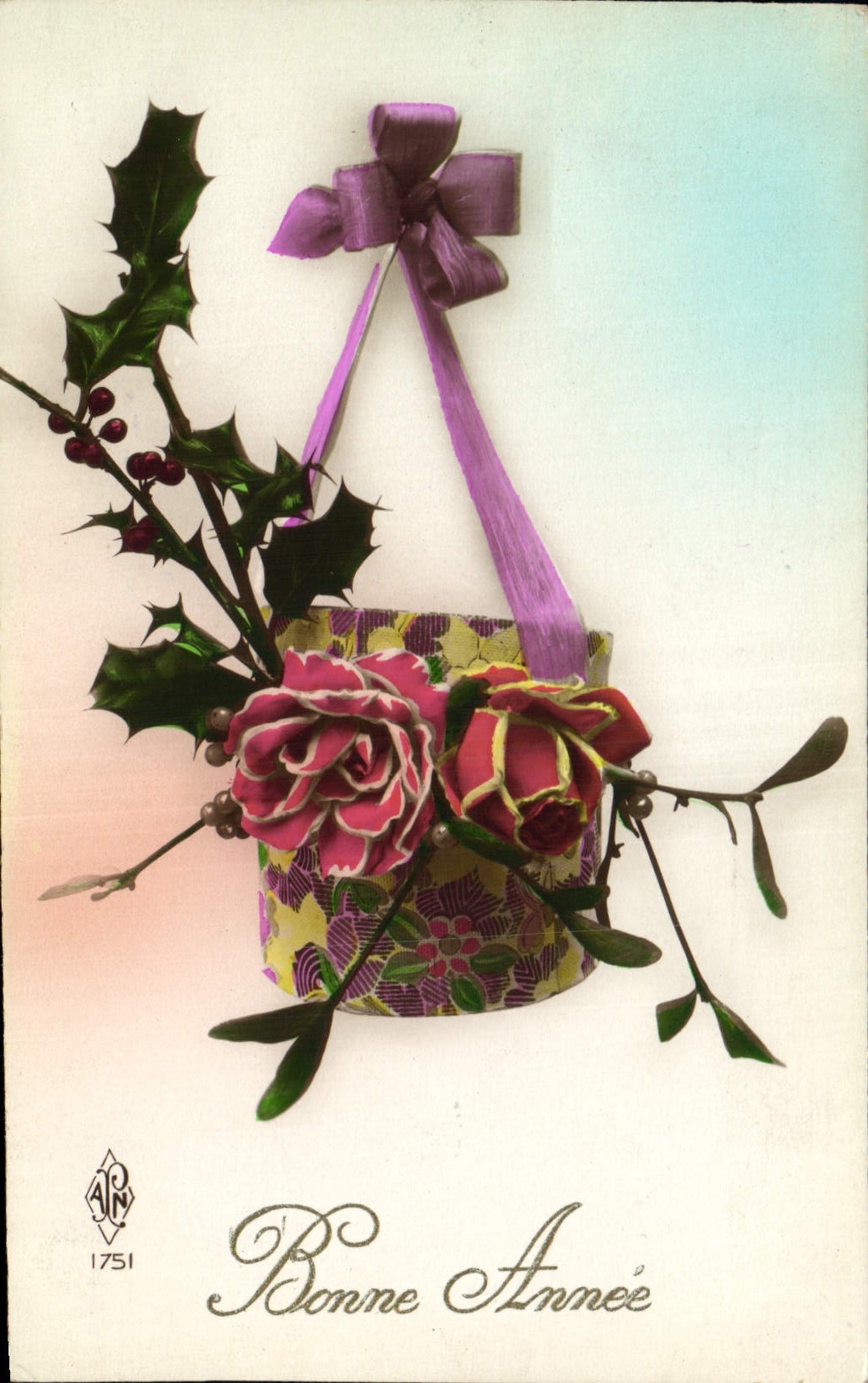 CPA Bonne Annee Fleurs