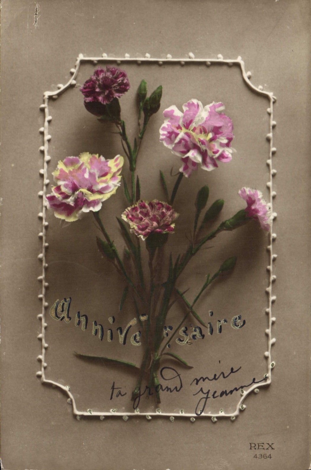 CPA Anniversaire Fleurs