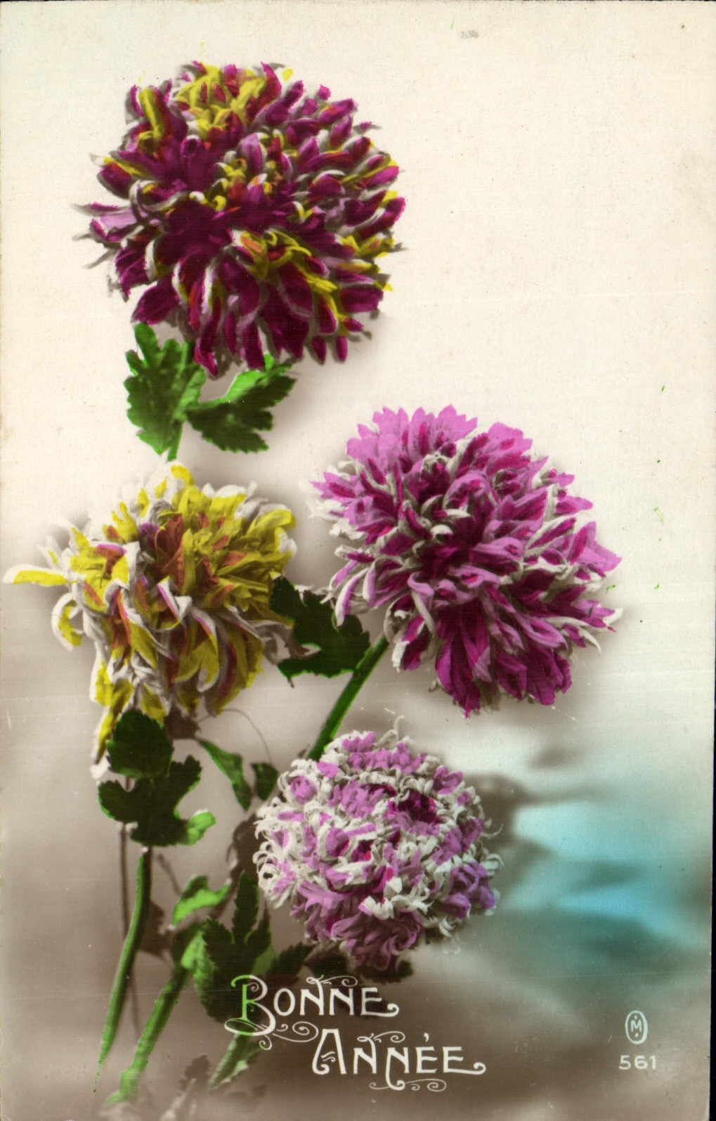 CPA Bonne Annee Fleurs