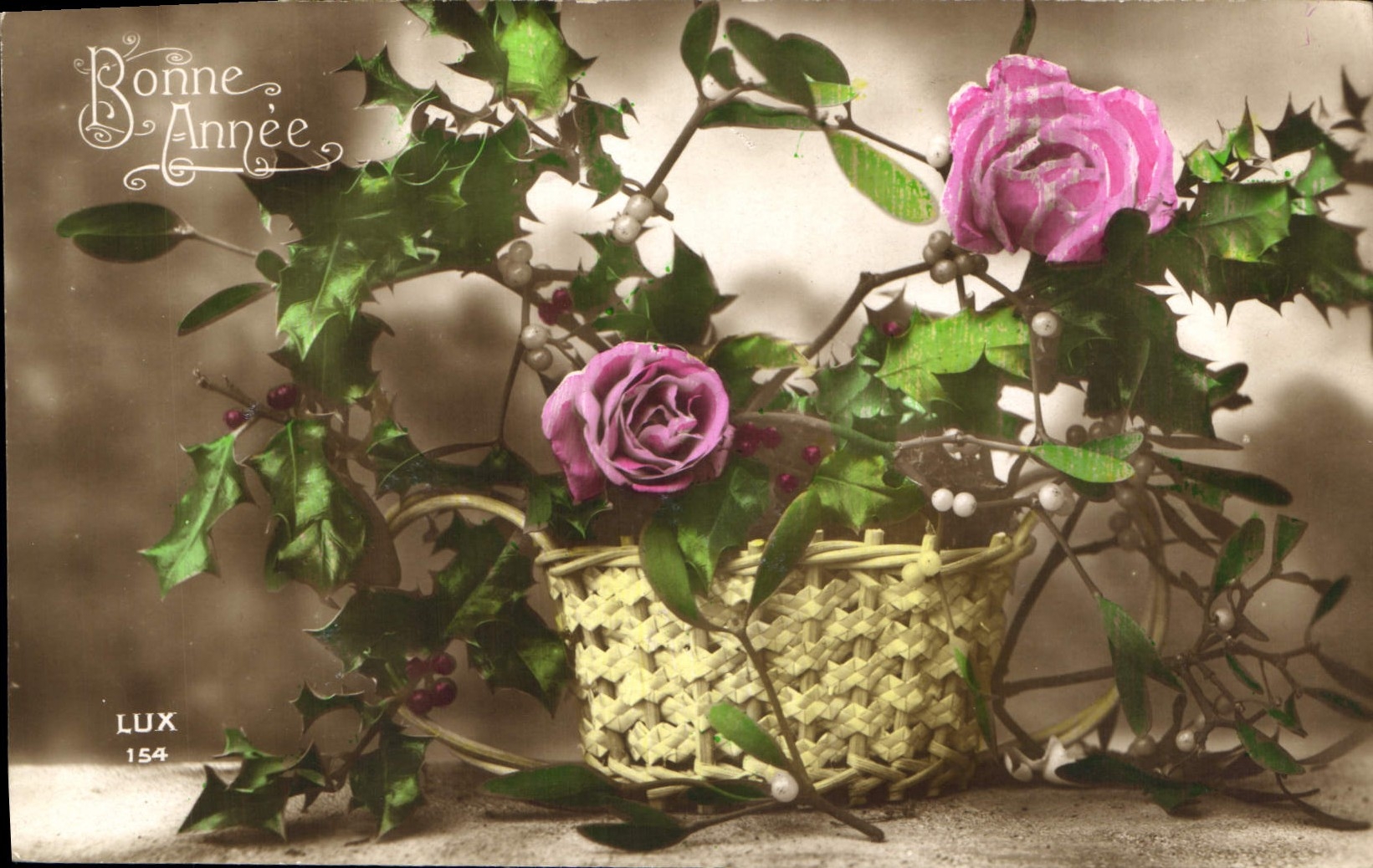 CPA Bonne Annee Fleurs