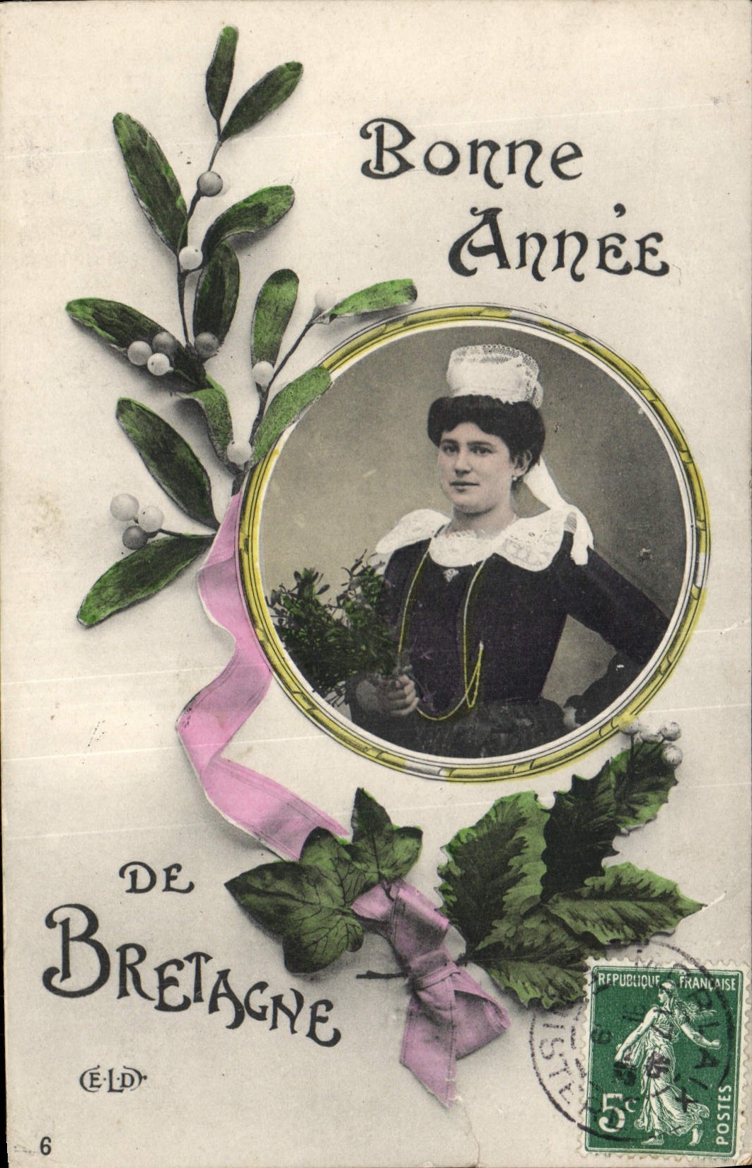 CPA Bonne Annee de Bretagne Folklore