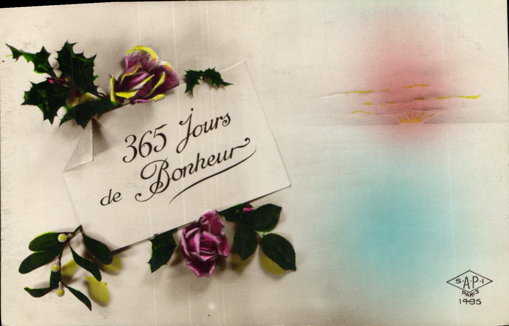 CPA 365 jours de Bonheur Fleurs