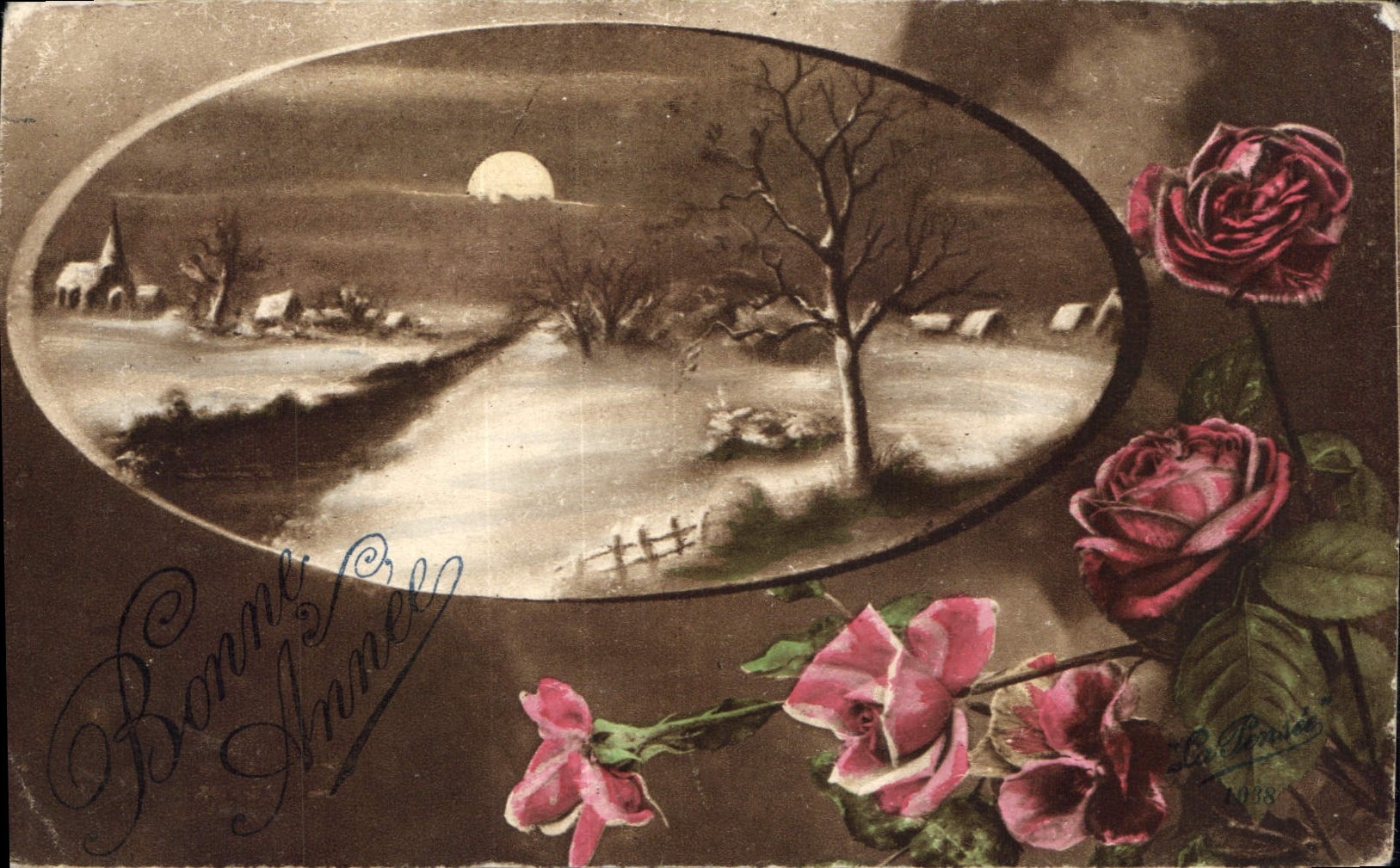 CPA Bonne Annee Fleurs