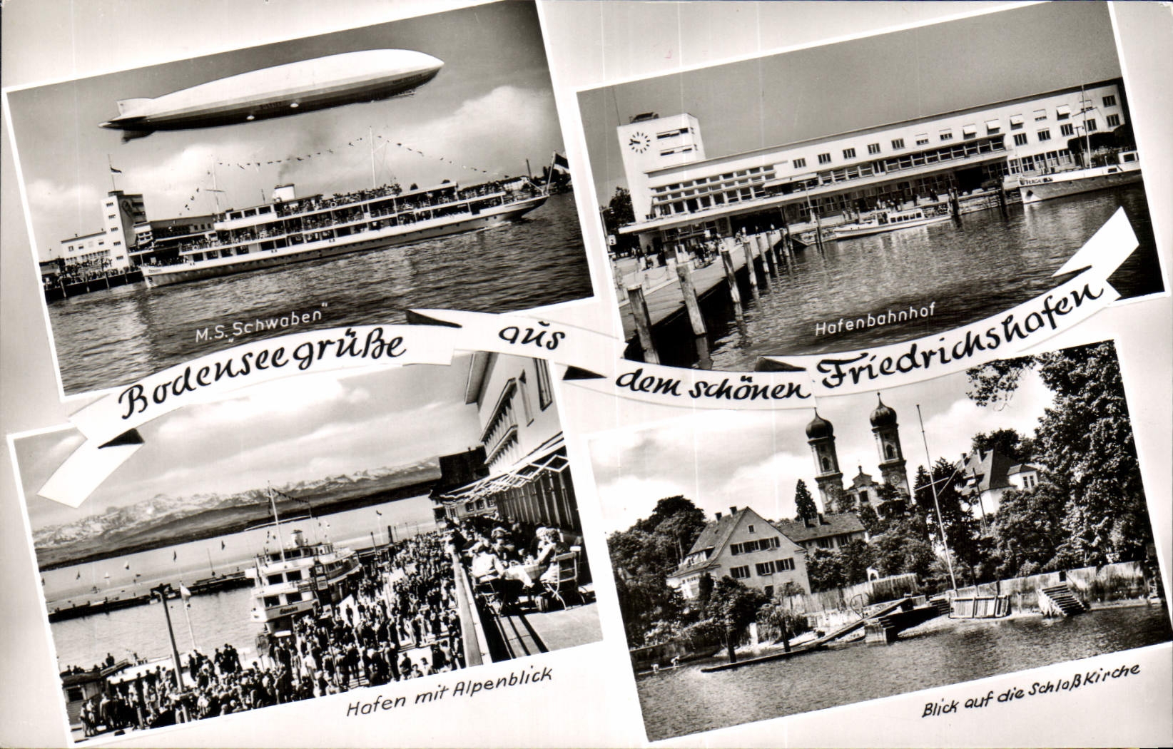 CPA Bodensee grure aus dem schonen Friedrichshoten Zeppelin Dirigeable