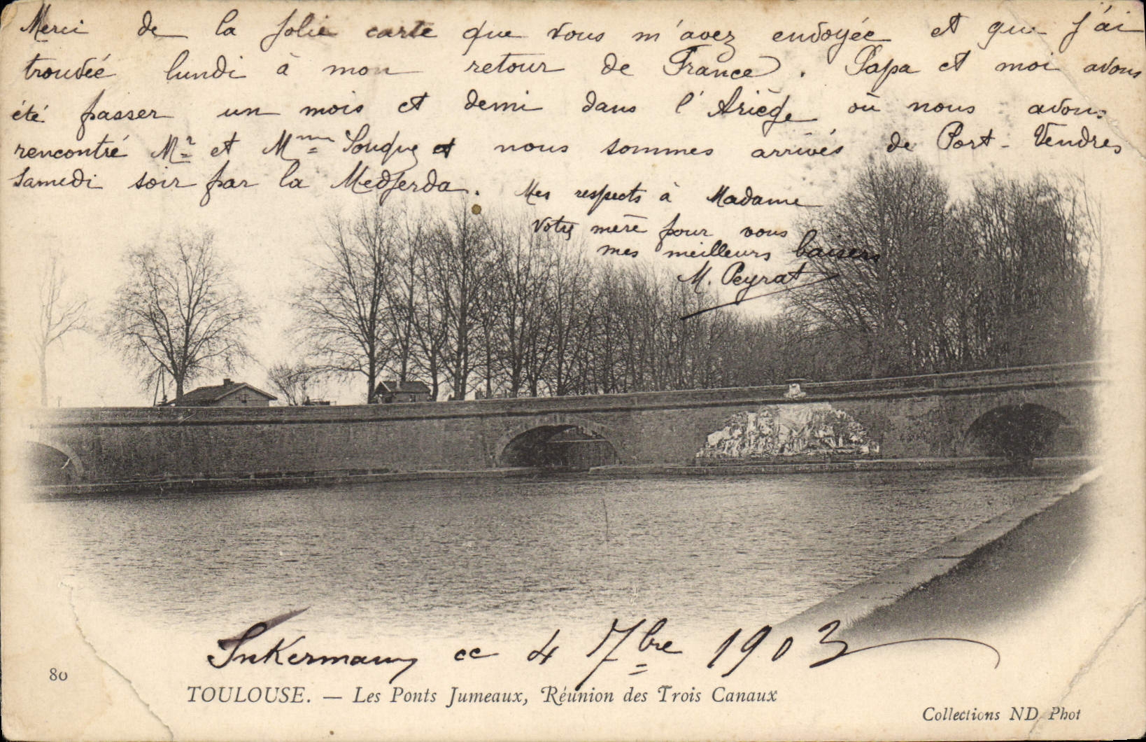 CPA Toulouse Les Ponts Jumeaux Reunion des Trois Canaux