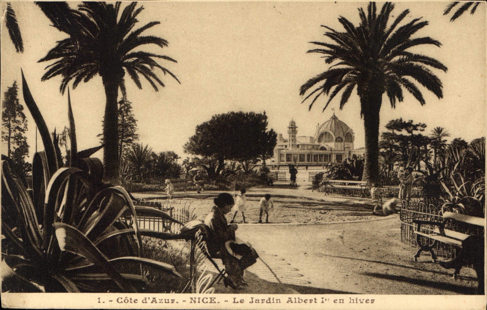 CPA Cote d'Azur Nice Le Jardin Albert I en Hiver 