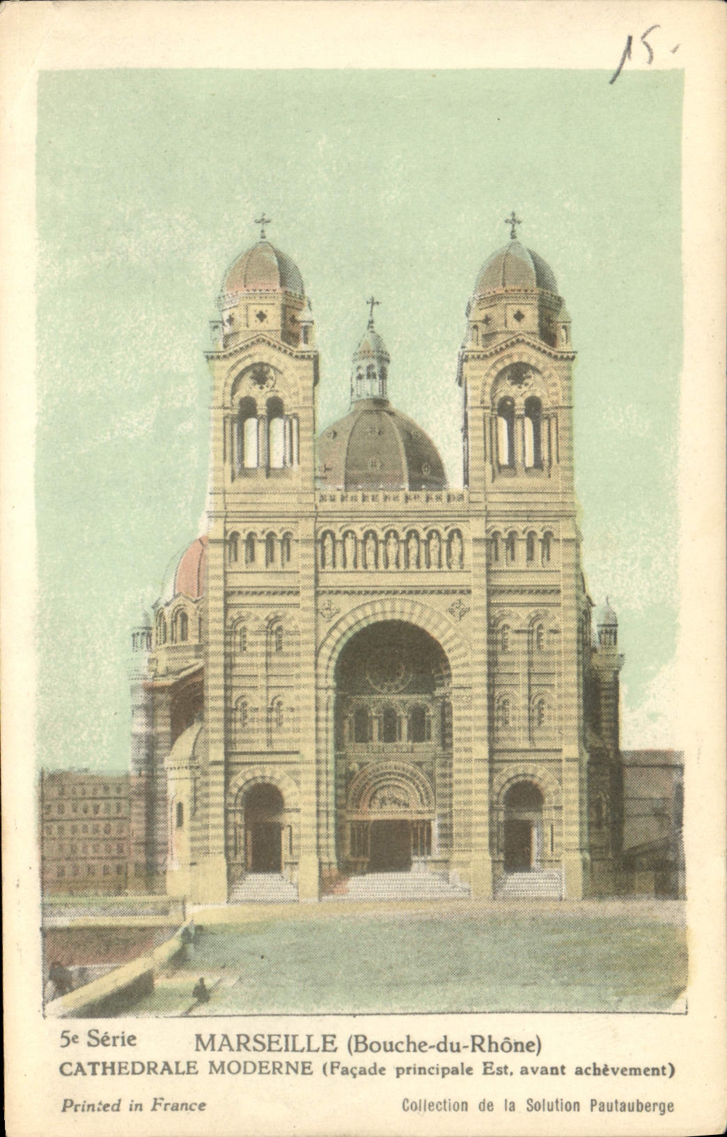 CPA Marseille Bouche du Rhone Cathedrale Moderne Facade principale Est avast achevement 