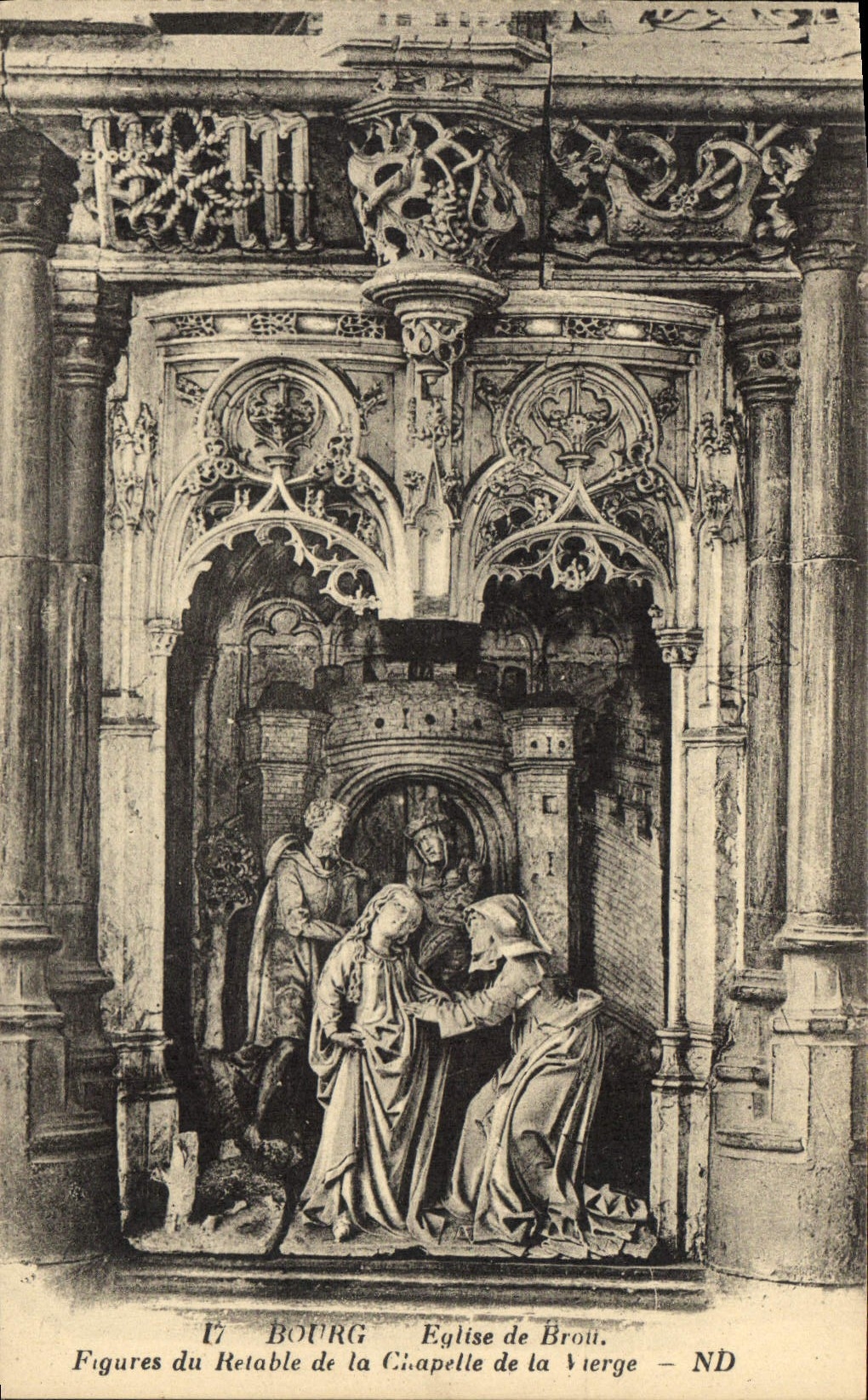 CPA Bourg Eglise de Brou Figures du Retable de la Chapelle de la Vierge