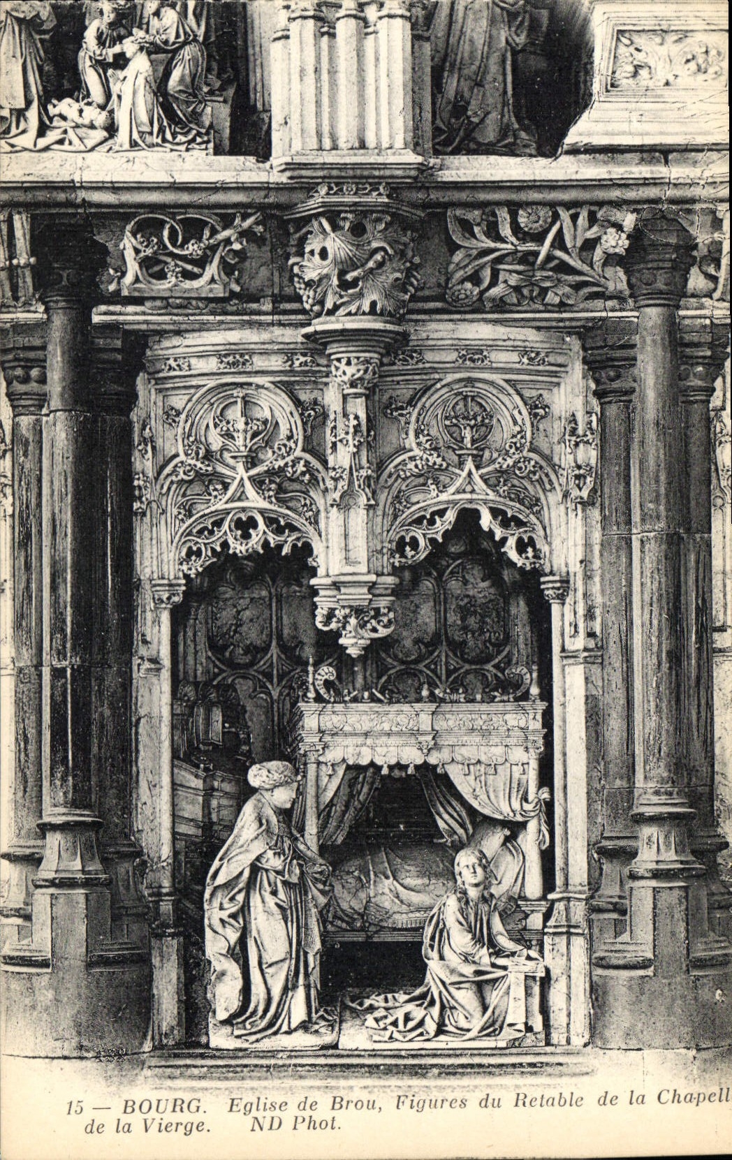 CPA Bourg Eglise de Brou Figures du Retable de la Chapelle de la Vierge 