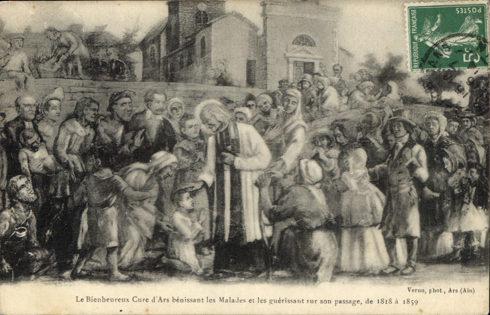 CPA Le Bienheureux Cure d'Ars beoissant les Malades et les guerissant sur son passage de 1818 a 1859