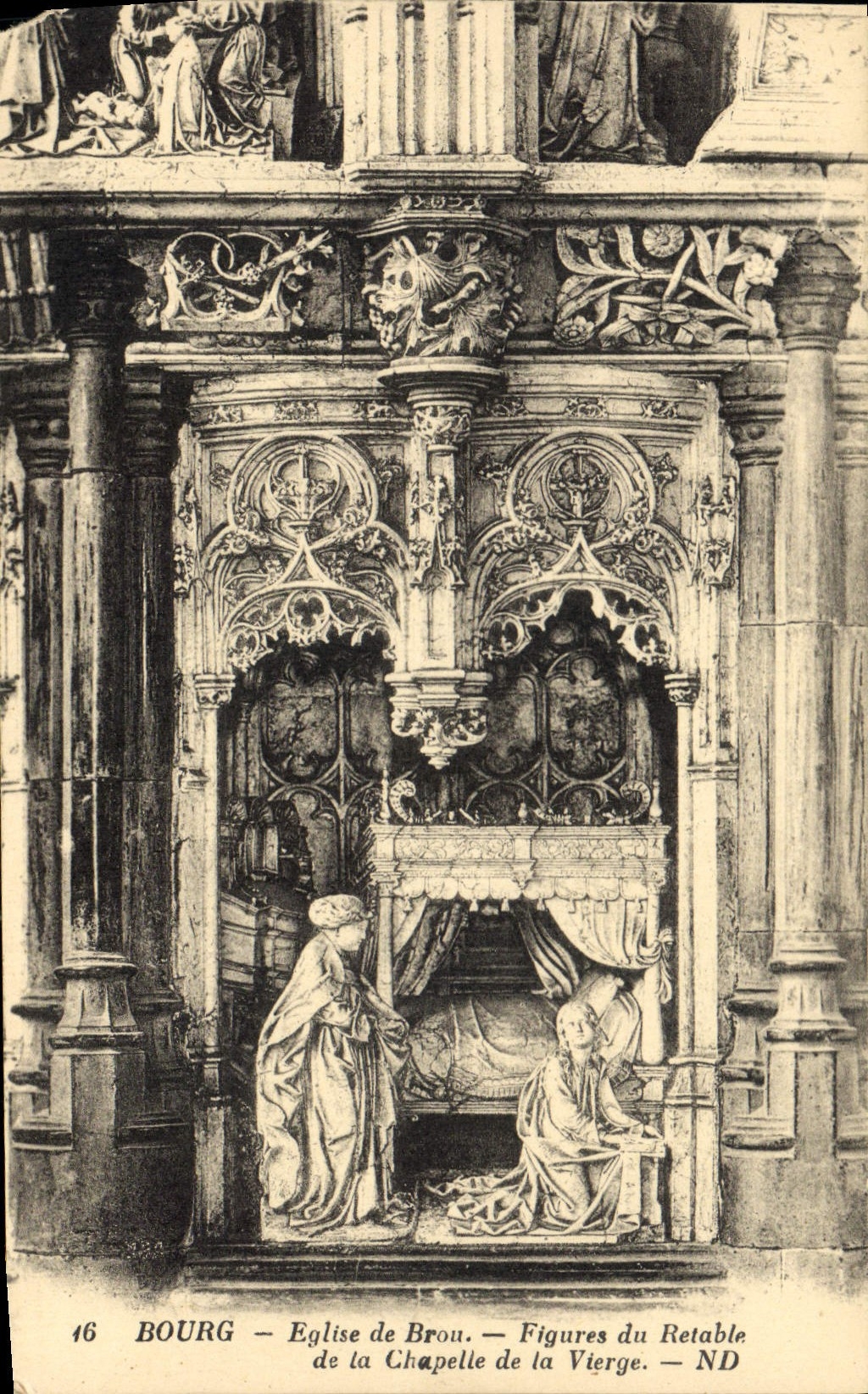 CPA Bourg Eglise de Brou Figures du Retable de la Chapelle de la Vierge 