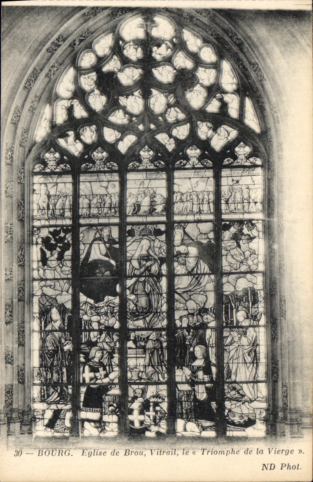 CPA Bourg Eglise de Brou Vitrail le a Triomphe de la Vierge 