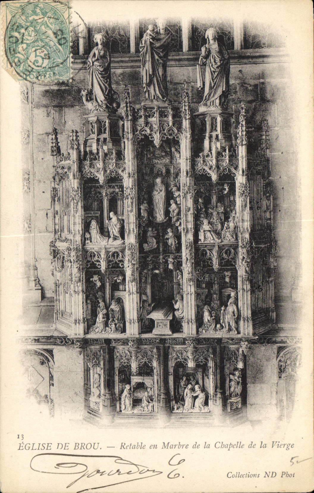 CPA Bourg Eglise de Brou Retable en Marbre de la Chapelle de la Vierge