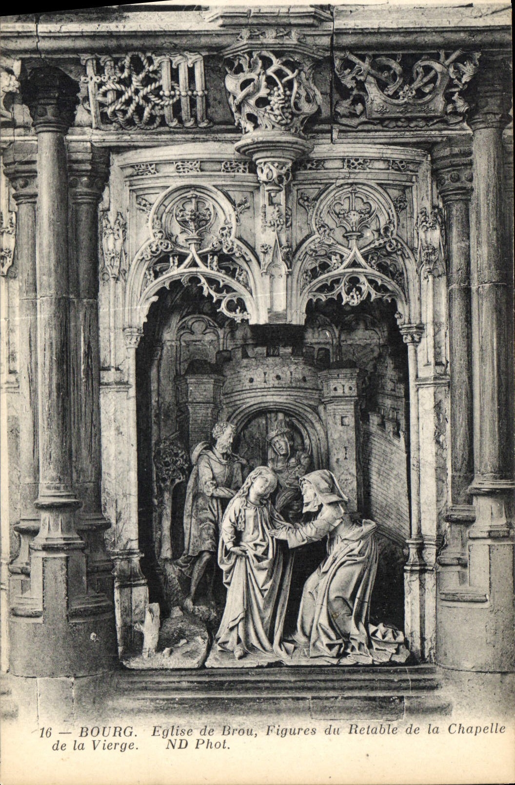 CPA Bourg Eglise de Brou Figures de Retable de la Chapelle de la Vierge
