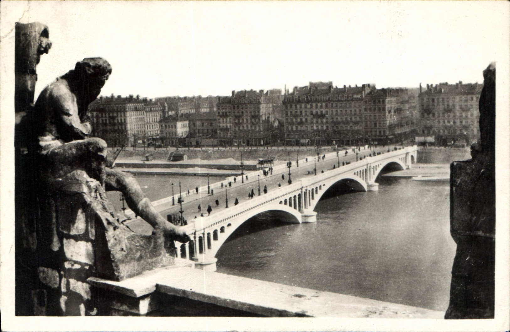 CPA Lyon Pont Wilson vu du haut de l'Hotel Dieu 