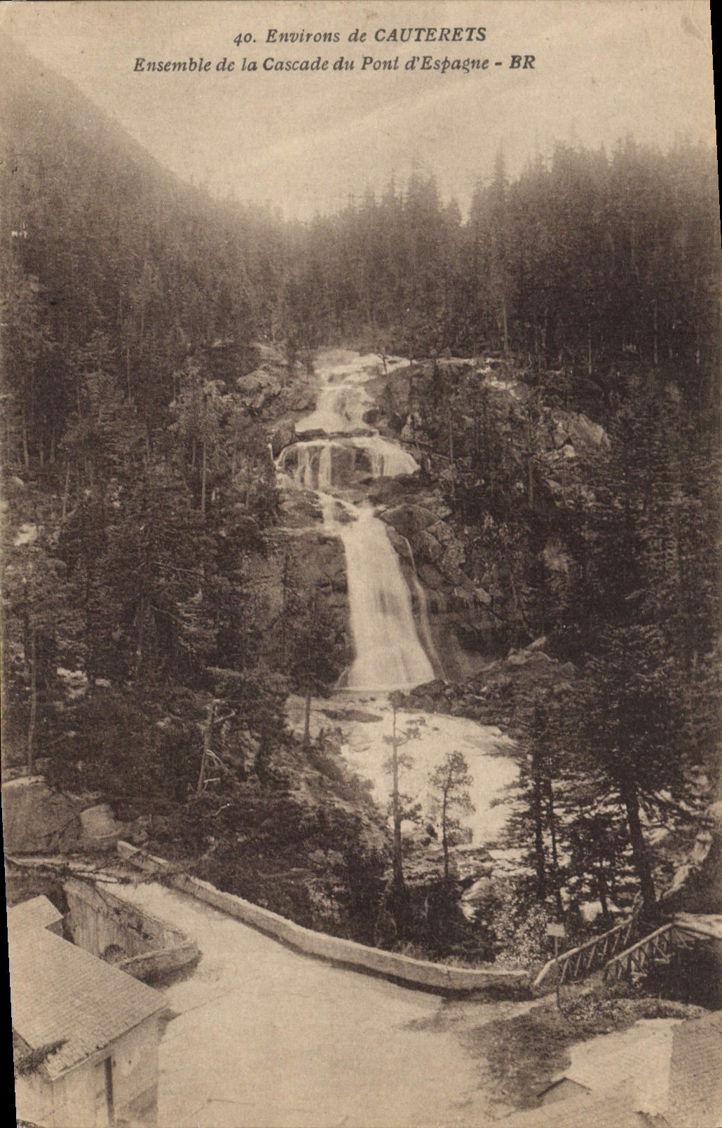 CPA Environs de Cauterets  Ensemble de la Cascade du Pont d'Espague 