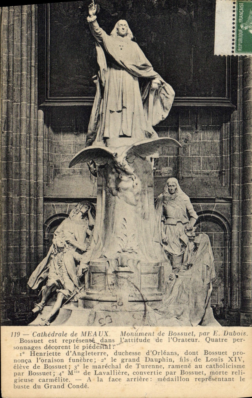 CPA Cathedrale de Meaux Monument de Bassuet par E Dubois 